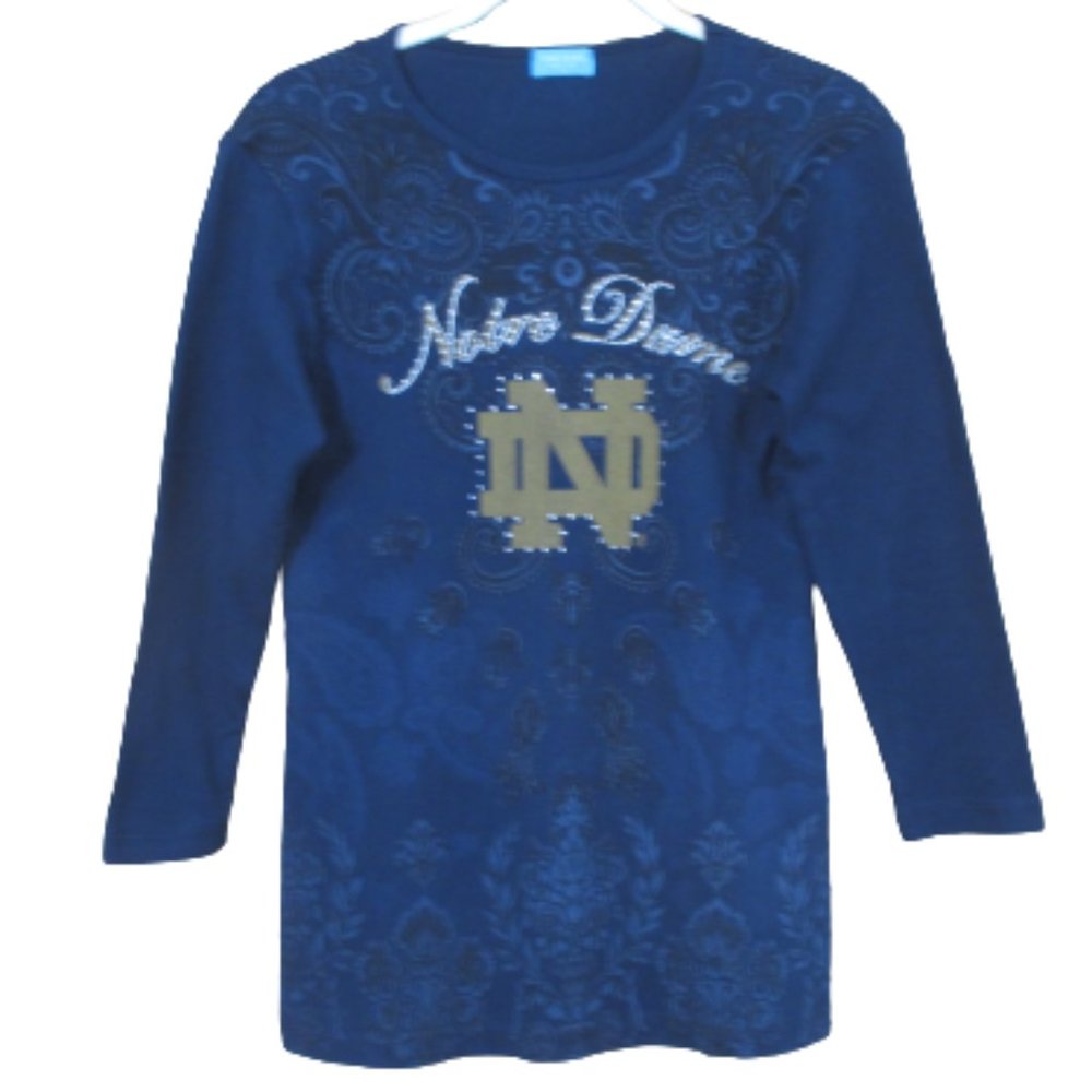 P. Michael Notre Dame Rhinestone Embellished Tee S
